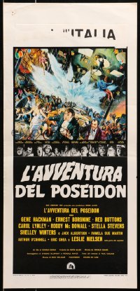 1f934 POSEIDON ADVENTURE Italian locandina 1973 art of Gene Hackman & Stella Stevens by Kunstler!