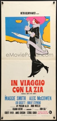 1f950 TRAVELS WITH MY AUNT Italian locandina 1973 from Graham Greene's novel, great art of Maggie Smith!