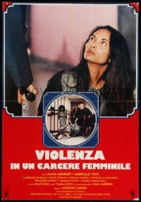 1f956 CAGED WOMEN Italian 26x38 pbusta 1984 lesbian prison sex, sexy Laura Gemser in peril!