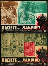 1f971 GOLIATH & THE VAMPIRES group of 2 Italian 18x27 pbustas 1964 Maciste Contro il Vampiro, Longi!