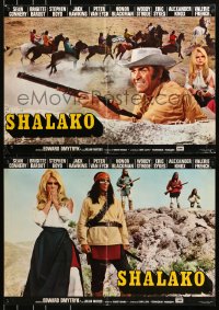 1f984 SHALAKO group of 7 Italian 19x27 pbustas R1970s Sean Connery, Bardot & Native Americans!