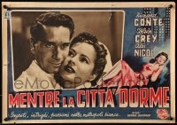 1f998 SLEEPING CITY Italian 14x19 pbusta 1950 Richard Conte, Coleen Gray, Alex Nicol, film noir!