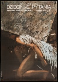 1f343 CHILDISH QUESTIONS Polish 27x38 1981 Andrzej Pagowski art of angel crushed beneath heavy rock