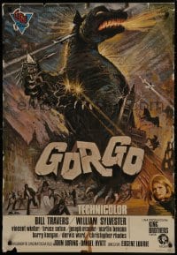 1f698 GORGO Spanish 1972 great artwork of giant monster terrorizing city!