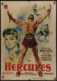 1f701 HERCULES Spanish 1959 great artwork of the world's mightiest man Steve Reeves!