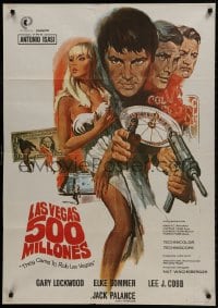 1f747 THEY CAME TO ROB LAS VEGAS Spanish R1978 Gary Lockwood, cool McCarthy art including roulette wheel
