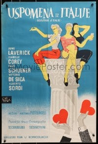1f170 IT HAPPENED IN ROME Yugoslavian 19x28 1957 Antonio Pietrangeli's Souvenir d'Italie, sexy art!