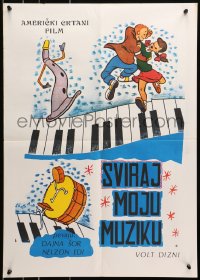 1f178 MAKE MINE MUSIC Yugoslavian 20x28 R1960s Disney feature cartoon, Casey at the Bat & more!