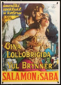 1f189 SOLOMON & SHEBA Yugoslavian 20x28 1959 Yul Brynner with hair & super sexy Gina Lollobrigida!