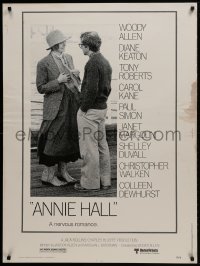 1g015 ANNIE HALL 30x40 1977 full-length Woody Allen & Diane Keaton, a nervous romance!