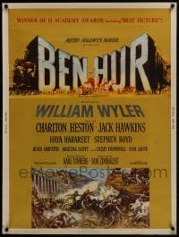 1g019 BEN-HUR style Z 30x40 1960 Charlton Heston, William Wyler classic epic, Ben Stahl art!