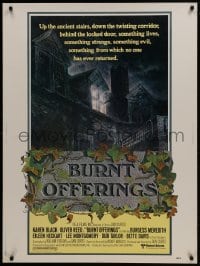 1g029 BURNT OFFERINGS style A 30x40 1976 something strange & evil is living behind the door, cool art!