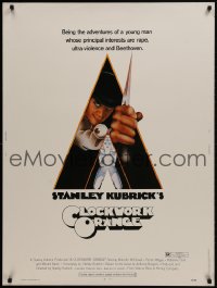 1g036 CLOCKWORK ORANGE 30x40 1972 Stanley Kubrick classic, Castle art of Malcolm McDowell!