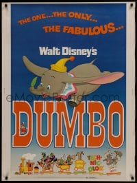 1g046 DUMBO 30x40 R1976 colorful art from Walt Disney circus elephant classic, the one and only!