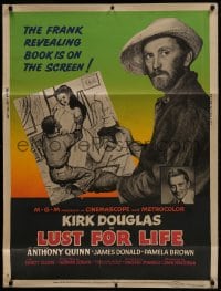 1g074 LUST FOR LIFE 30x40 1956 wonderful image of Kirk Douglas as artist Vincent Van Gogh!