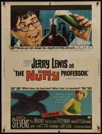 1g086 NUTTY PROFESSOR 30x40 1963 wacky Jerry Lewis w/Mr. Peanut!