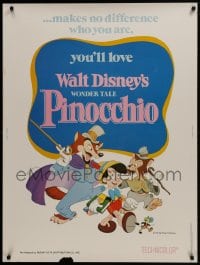 1g093 PINOCCHIO 30x40 R1978 Disney classic fantasy cartoon about a wooden boy who wants to be real!