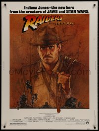 1g097 RAIDERS OF THE LOST ARK 30x40 1981 great art of adventurer Harrison Ford by Richard Amsel!