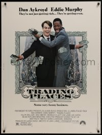 1g123 TRADING PLACES 30x40 1983 Dan Aykroyd & Eddie Murphy are getting rich & getting even!