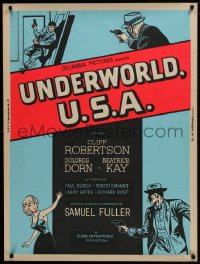 1g129 UNDERWORLD, U.S.A. 30x40 1960 Samuel Fuller, labor rackets, gambling, vice, narcotics!