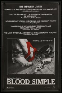 1g249 BLOOD SIMPLE 24x37 1sh 1985 Joel & Ethan Coen, Frances McDormand, cool film noir gun image!
