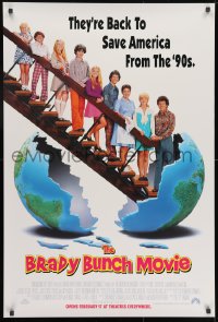 1g257 BRADY BUNCH MOVIE advance 1sh 1995 Betty Thomas directed, Long & Gary Cole as Mike & Carol!