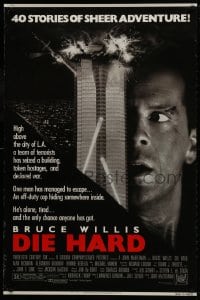 1g341 DIE HARD 1sh 1988 Bruce Willis vs twelve terrorists, action classic, with borders!