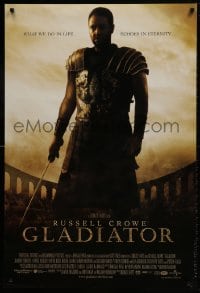 1g416 GLADIATOR int'l DS 1sh 2000 Ridley Scott, cool image of Russell Crowe in the Coliseum!