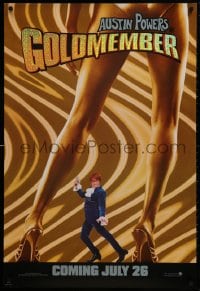 1g426 GOLDMEMBER foil teaser DS 1sh 2002 Mike Myers as Austin Powers between sexy legs!