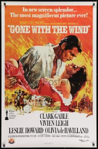 1g428 GONE WITH THE WIND 1sh R1989 Terpning art of Gable carrying Leigh over burning Atlanta!