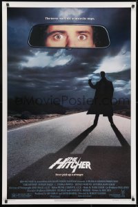 1g469 HITCHER 1sh 1986 creepy hitchhiker Rutger Hauer, C. Thomas Howell, Jennifer Jason Leigh!
