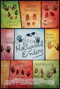 1g471 HOLLYWOOD ENDING DS 1sh 2002 Woody Allen, concrete shoe & hand imprints of main cast!