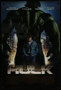 1g492 INCREDIBLE HULK DS 1sh 2008 Liv Tyler, Edward Norton, cool image of the creature!