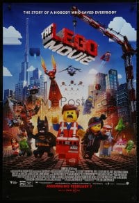1g571 LEGO MOVIE advance DS 1sh 2014 the story of a nobody who saved everybody!