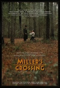 1g623 MILLER'S CROSSING advance 1sh 1990 Coen Bros, Gabriel Byrne & John Turturro in forest!