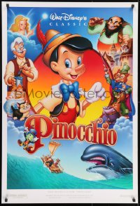1g687 PINOCCHIO DS 1sh R1992 images from Disney classic fantasy cartoon!