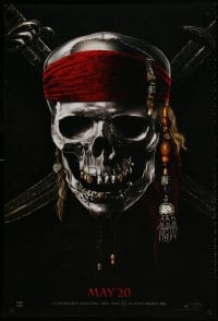 1g688 PIRATES OF THE CARIBBEAN: ON STRANGER TIDES teaser DS 1sh 2011 skull & crossed swords!