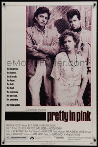 1g701 PRETTY IN PINK 1sh 1986 great portrait of Molly Ringwald, Andrew McCarthy & Jon Cryer!