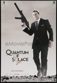 1g711 QUANTUM OF SOLACE teaser 1sh 2008 Daniel Craig as Bond with H&K submachine gun!