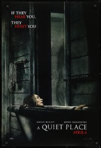 1g713 QUIET PLACE teaser DS 1sh 2018 completely creepy image of Emily Blunt in bathtub & shadow!
