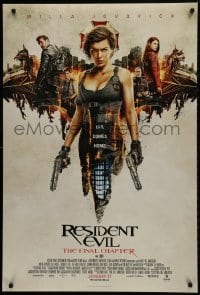 1g734 RESIDENT EVIL: THE FINAL CHAPTER advance DS 1sh 2016 image of sexiest Milla Jovavich with gun