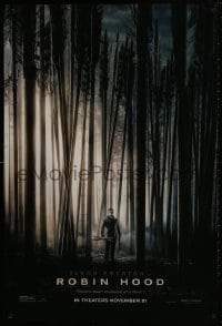 1g742 ROBIN HOOD teaser DS 1sh 2018 Taron Egerton in the title role in forest made of arrows!
