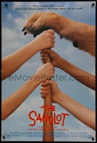 1g762 SANDLOT DS 1sh 1993 best buddies playing baseball, great image of hands and a paw on bat!