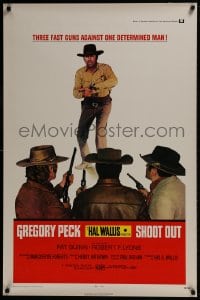 1g786 SHOOT OUT 1sh 1971 great full-length image of gunfighter Gregory Peck facing down baddies!