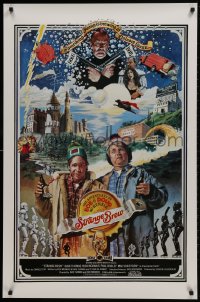1g856 STRANGE BREW int'l 1sh 1983 art of hosers Rick Moranis & Dave Thomas with beer by John Solie!