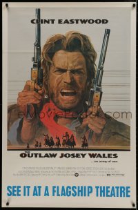 1g001 OUTLAW JOSEY WALES half subway 1976 Eastwood is army of one, double-fisted art by Anderson!