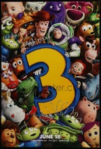 1g916 TOY STORY 3 advance DS 1sh 2010 Disney & Pixar, great image of Woody, Buzz & cast!