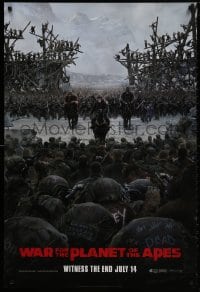 1g961 WAR FOR THE PLANET OF THE APES style C teaser DS 1sh 2017 Caesar and two large armies!