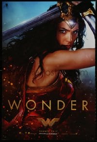 1g984 WONDER WOMAN teaser DS 1sh 2017 sexiest Gal Gadot in title role/Diana Prince, Wonder!