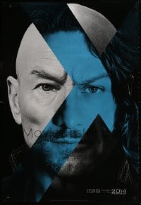 1g993 X-MEN: DAYS OF FUTURE PAST style A teaser DS 1sh 2014 combined faces of Stewart & McAvoy!